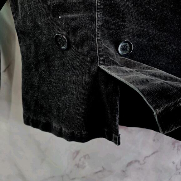 Vintage Y2K Jacket Womens Medium Black Corduroy Coat Plugg 90s - Picture 7 of 10